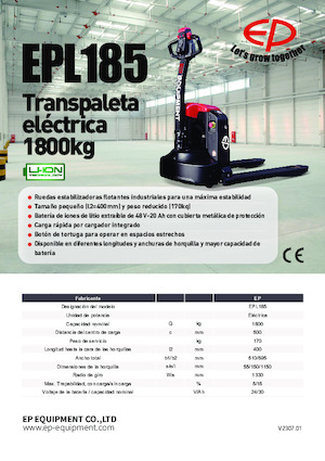 Transpalete cu operator pedestru EP EPL185