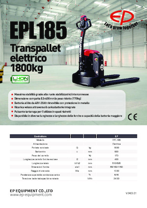 Transpalete cu operator pedestru EP EPL185