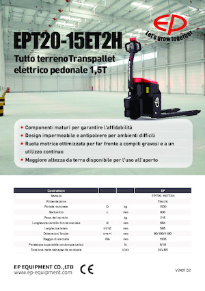 Transpalete cu operator pedestru EP EPT20-15ET2H
