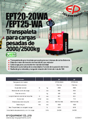 Transpalete cu operator pedestru EP EPT20-20WA