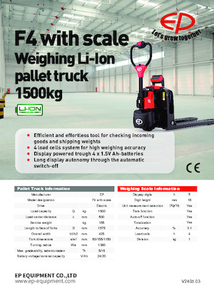 Transpalete cu operator pedestru EP F4