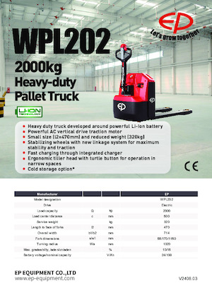 Transpalete cu operator pedestru EP WPL202