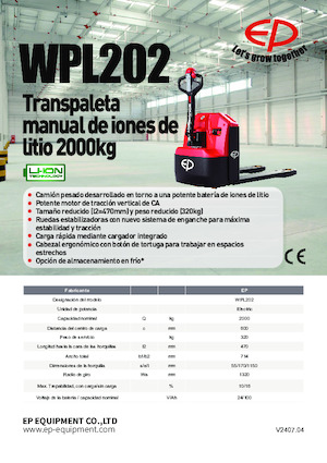 Transpalete cu operator pedestru EP WPL202