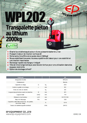 Transpalete cu operator pedestru EP WPL202
