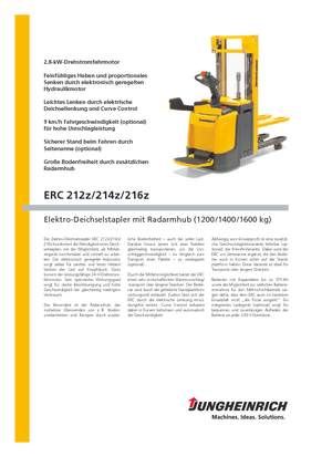 Stackere (transpaleți) cu operare la mare înălțime Jungheinrich ERC 212z