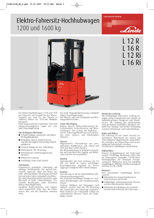 Stackere (transpaleți) mobile Linde L 16 R