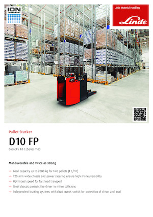 Stackere (transpaleți) cu operare la mare înălțime Linde D10FP