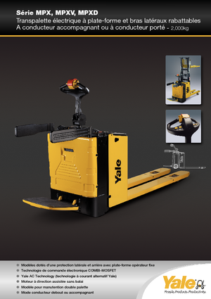 Transpaleți cu platformă, cu operare la mare înălțime Yale MP20X 