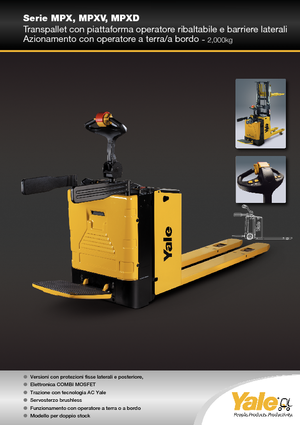 Transpaleți cu platformă, cu operare la mare înălțime Yale MP20X 