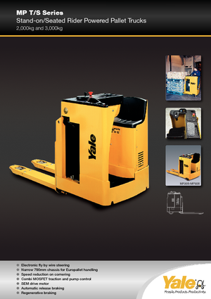 Transpaleți cu platforma, cu operare la mică înălțime Yale MP 20 S