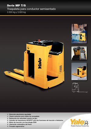 Transpaleți cu platforma, cu operare la mică înălțime Yale MP 20 S