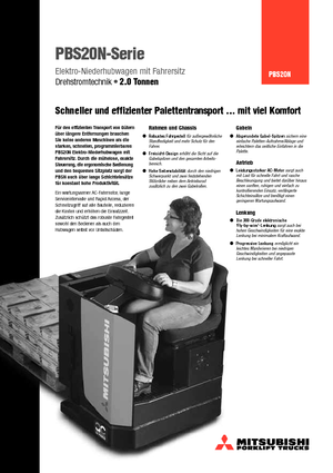 Transpaleți cu platforma, cu operare la mică înălțime Mitsubishi PBS20N