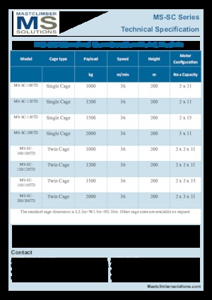 Trolii industriale Mastclimber Solutions MS-SC-100TD