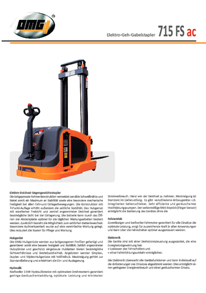 Stackere (transpaleți) mobile OMG 715 FS ac