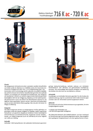 Stackere (transpaleți) mobile OMG 720 K-ac