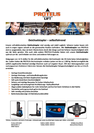 Stackere (transpaleți) mobile Proteus DS 1230