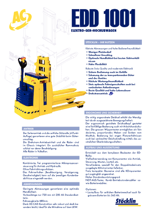 Stackere (transpaleți) mobile Stöcklin EDD 1001 Inox