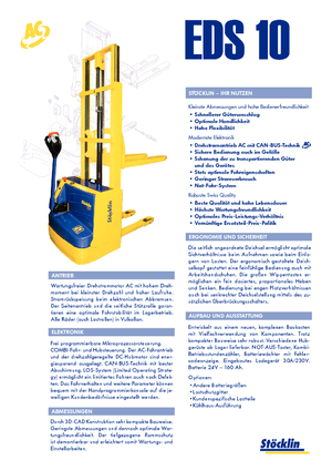 Stackere (transpaleți) mobile Stöcklin EDS 10