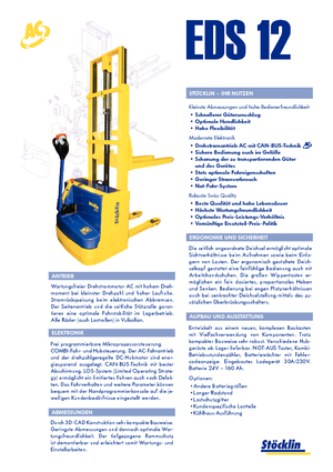 Stackere (transpaleți) mobile Stöcklin EDS 12