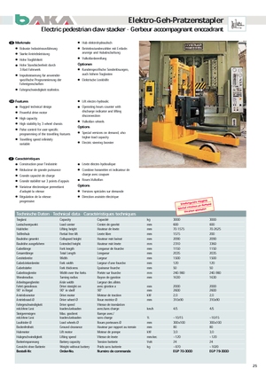 Stackere (transpaleți) mobile Baka EGP 79-3000