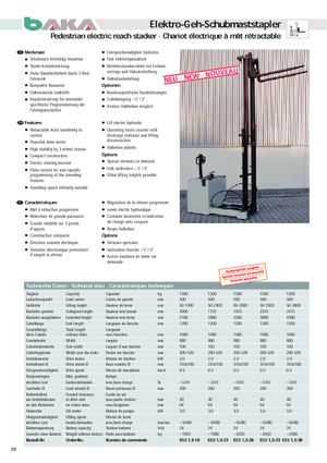 Stackere (transpaleți) mobile Baka EGS 1.5-16