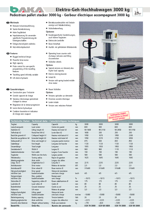 Stackere (transpaleți) mobile Baka EGV 70-3000