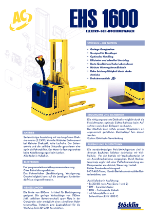 Stackere (transpaleți) mobile Stöcklin EHS 1600