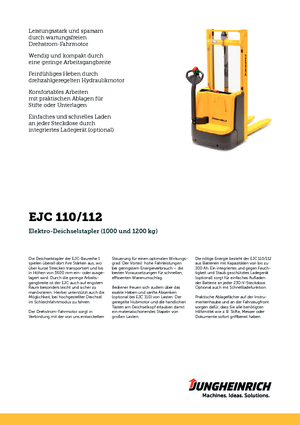 Stackere (transpaleți) mobile Jungheinrich EJC 112