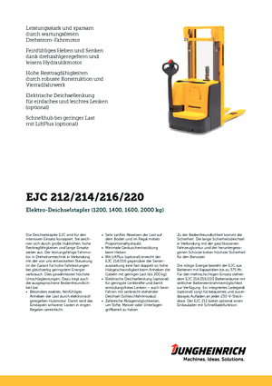 Stackere (transpaleți) mobile Jungheinrich EJC 216