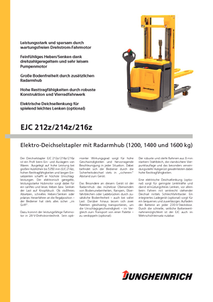 Stackere (transpaleți) mobile Jungheinrich EJC 212z