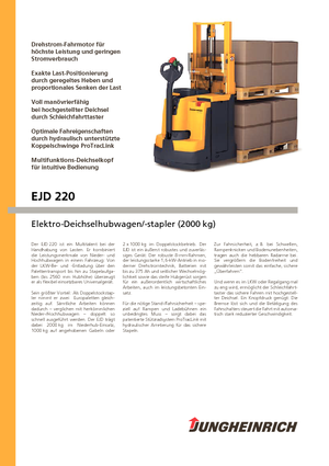 Stackere (transpaleți) mobile Jungheinrich EJD 220