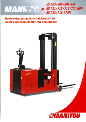 Stackere (transpaleți) mobile Manitou ES 711 GPF