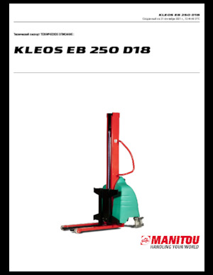 Stackere (transpaleți) mobile Manitou Kleos EB 250 D18