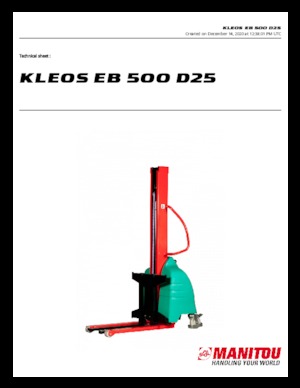 Stackere (transpaleți) mobile Manitou Kleos EB 500 D25
