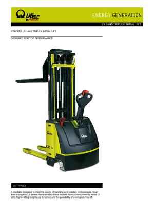 Stackere (transpaleți) mobile PRAMAC Lifter LX 14/45 Triplex IL