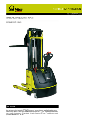 Stackere (transpaleți) mobile PRAMAC Lifter LX 14/45 Triplex