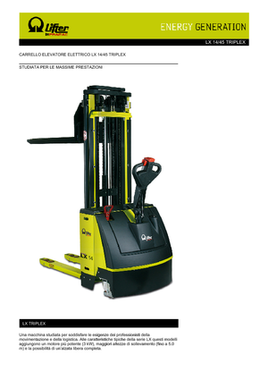 Stackere (transpaleți) mobile PRAMAC Lifter LX 14/45 Triplex