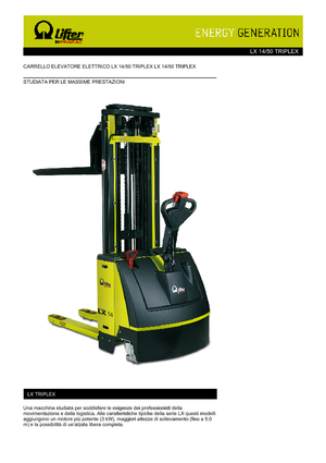 Stackere (transpaleți) mobile PRAMAC Lifter LX 14/50 Triplex