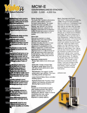 Stackere (transpaleți) mobile Yale MCW040-E