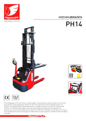 Stackere (transpaleți) mobile Pegasolift PH 14