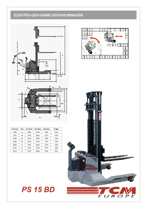 Stackere (transpaleți) mobile TCM PS 15 BD
