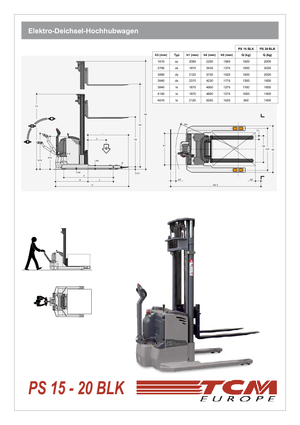 Stackere (transpaleți) mobile TCM PS 15 BLK