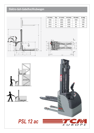 Stackere (transpaleți) mobile TCM PSL 12 ac