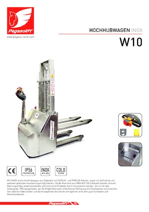 Stackere (transpaleți) mobile Pegasolift W 10 Inox