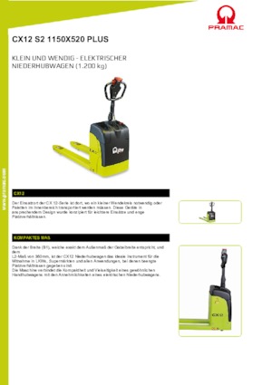 Transpalete cu operator pedestru PRAMAC Lifter CX 12 EVO GEL