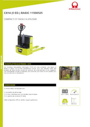 Transpalete cu operator pedestru PRAMAC Lifter CX 14 Basic GEL