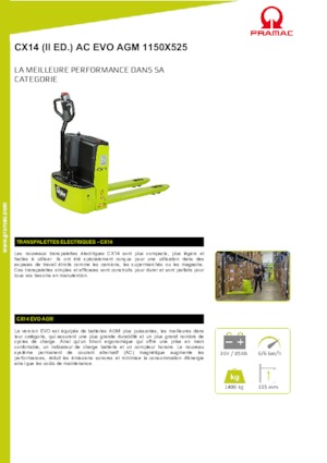 Transpalete cu operator pedestru PRAMAC Lifter CX 14 EVO GEL