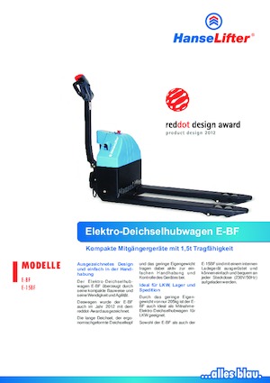 Transpalete cu operator pedestru HanseLifter E-15BF