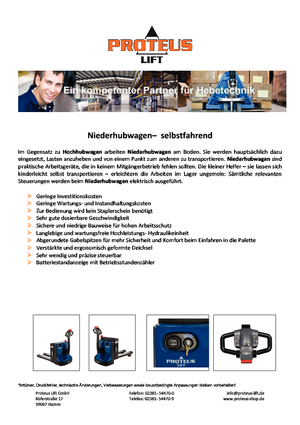 Transpalete cu operator pedestru Proteus E-NK 20