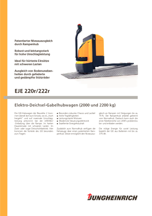 Transpalete cu operator pedestru Jungheinrich EJE 220r